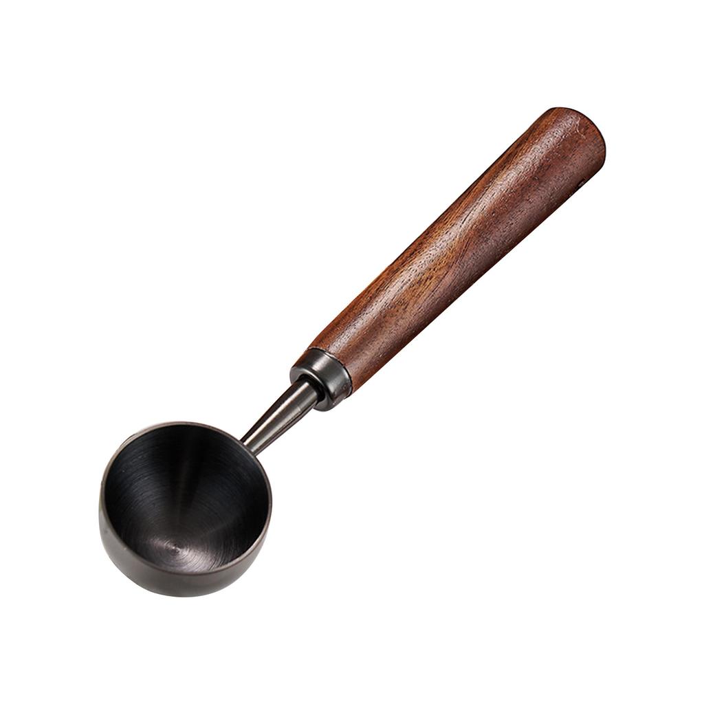 Coffee Ground 2-Tablespoon Measuring Scoop-Spoon - 2Tbsp | 304 Stainless Steel | Black Walnut Handle