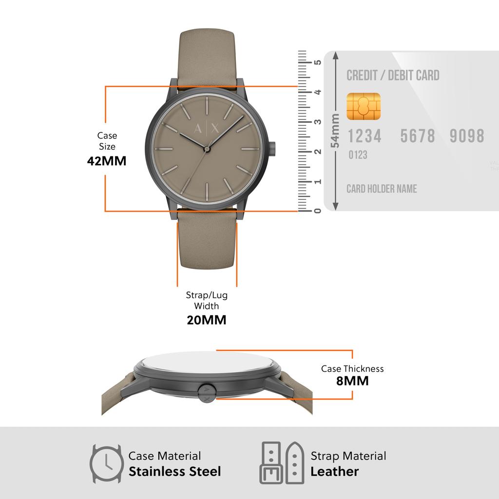 Armani Exchange Analog Leather Watch AX2766 Men's