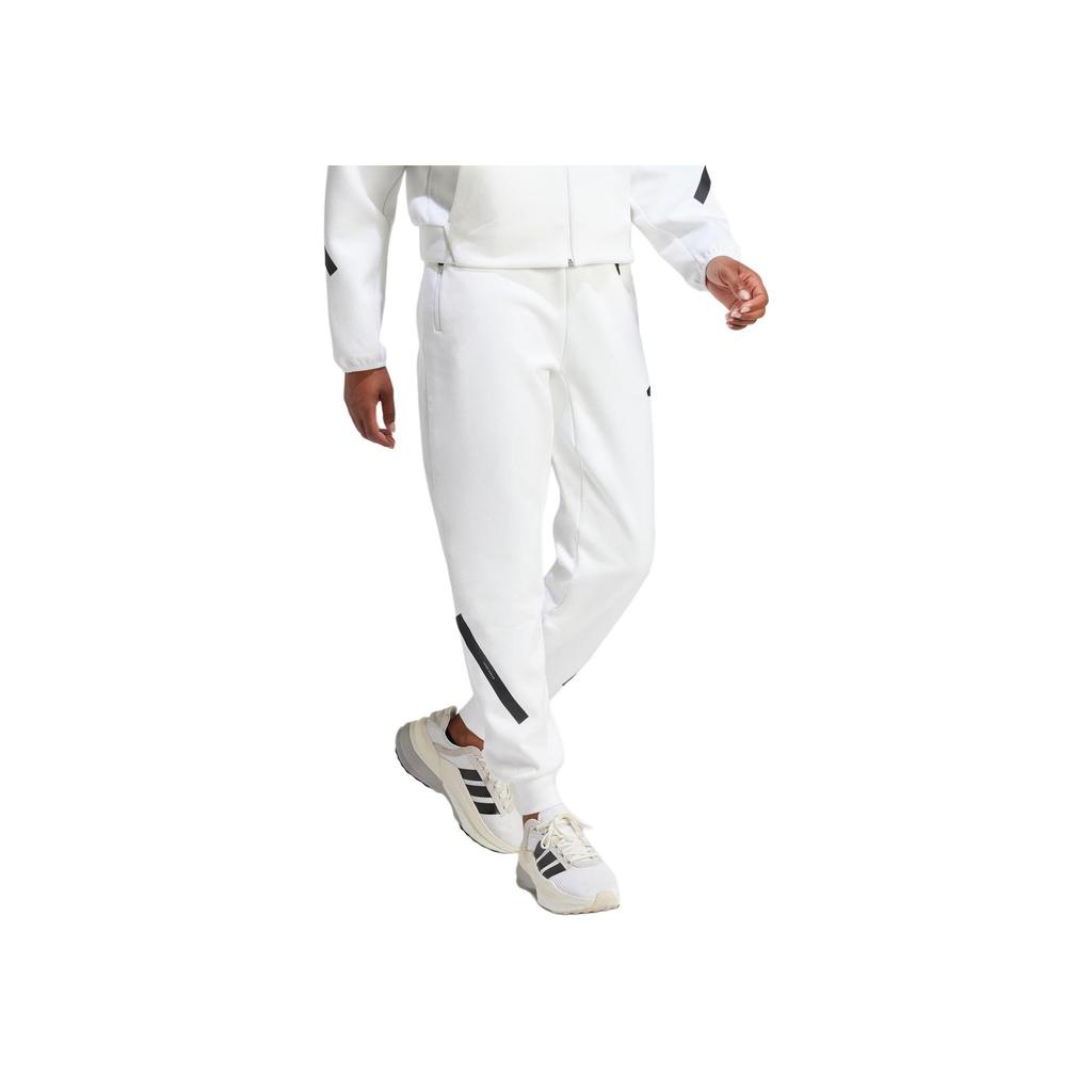 adidas Z.N.E. Letter Logo Drawstring Tracksuit Bottoms Casual Pants Women White JE7843