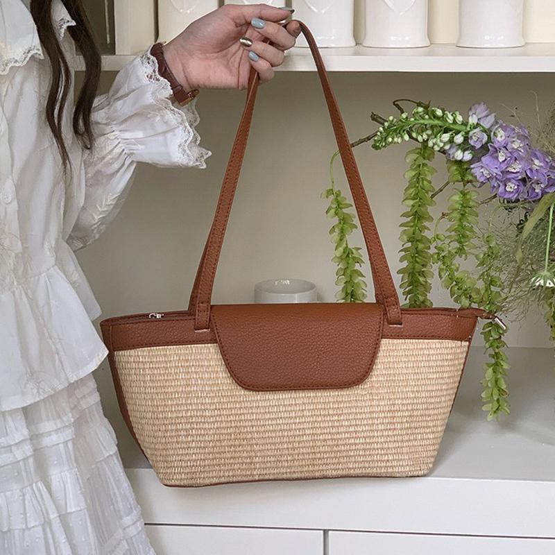 Summer Straw Woven Women Tote Bag Casual Lage Capacity Female Shoulder Bag New Fashion Luxury Designer Handbags