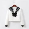 Black Collar White Sailor JK Uniform Set with Pleated Skirt