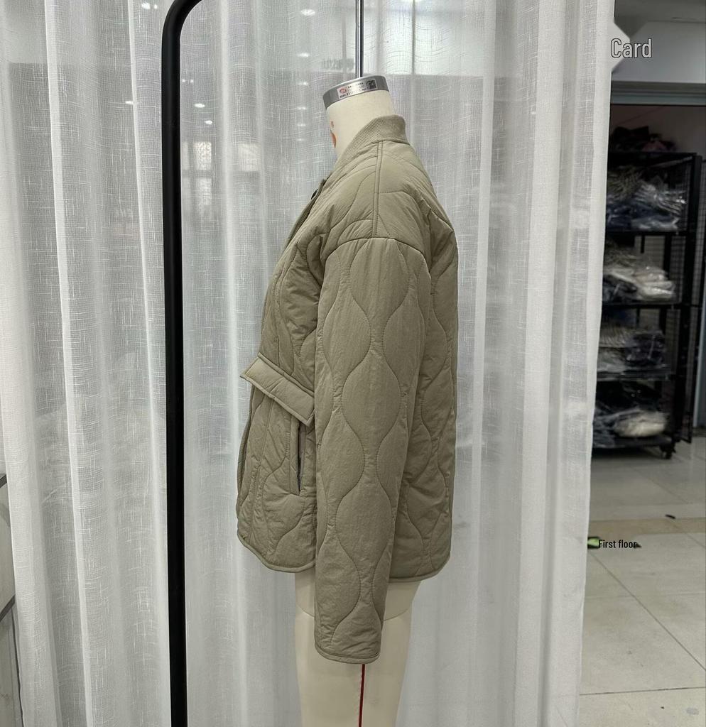 European and American Women's Autumn/Winter Quilted Cotton Casual Jacket