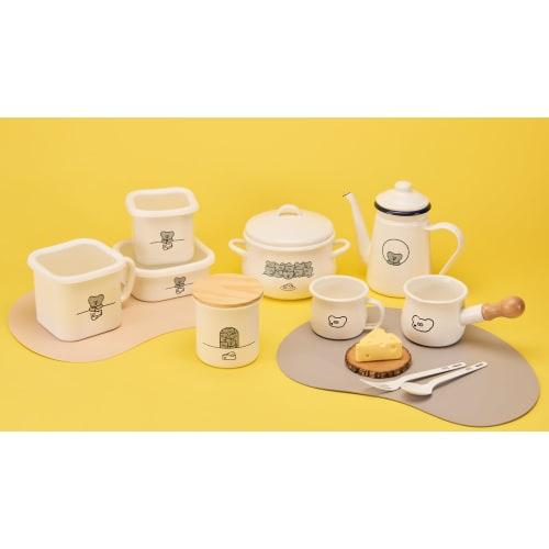 Toyoho Andy the Mouse Enamel Measuring Cup, White, Large, AMJ-2308