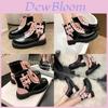 Stunning Floral Pink Martin Boots Stylish British Design Chunky Heel For Women