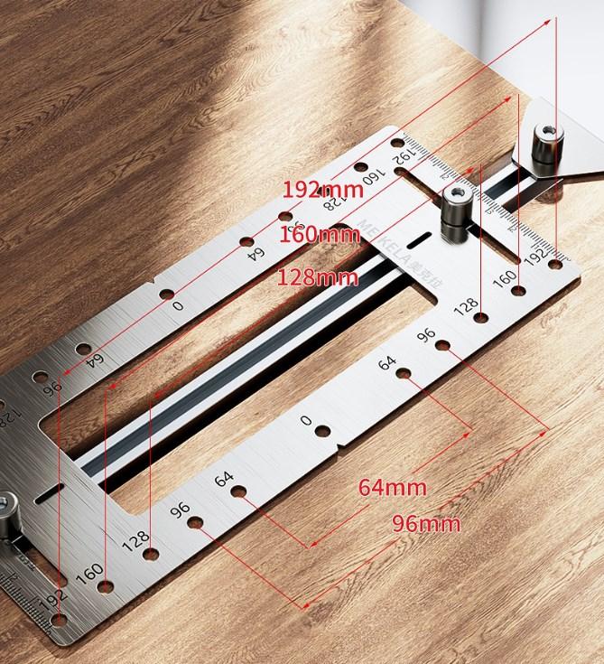 Boring Hole Locator Door Knob Installation Jig Adjustable Stainless Steel Punch Locator Portable Woodworking Accessories