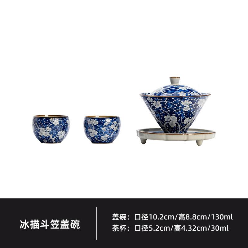 

Hand Painted Ice Plum Tea Set Complete Set Luxury Tea Ceremony Set Tea Soaking Teapot And Tea Cup Set Drinkware Decoration Craft