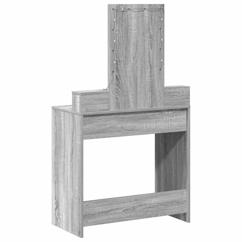 Makeup Table with Drawers Gray 79 x 41 x 140 cm Particleboard
