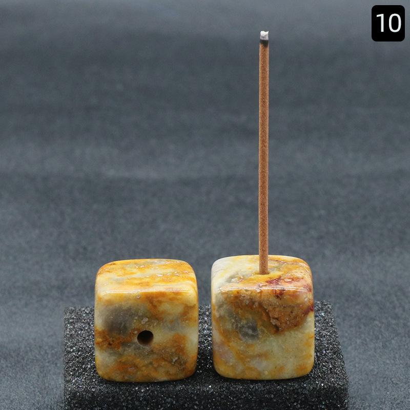 Natural Crystal Stone Square Incense Holder Base Crystal Aroma Stone Incense Holder Home Decoration Interior Decoration