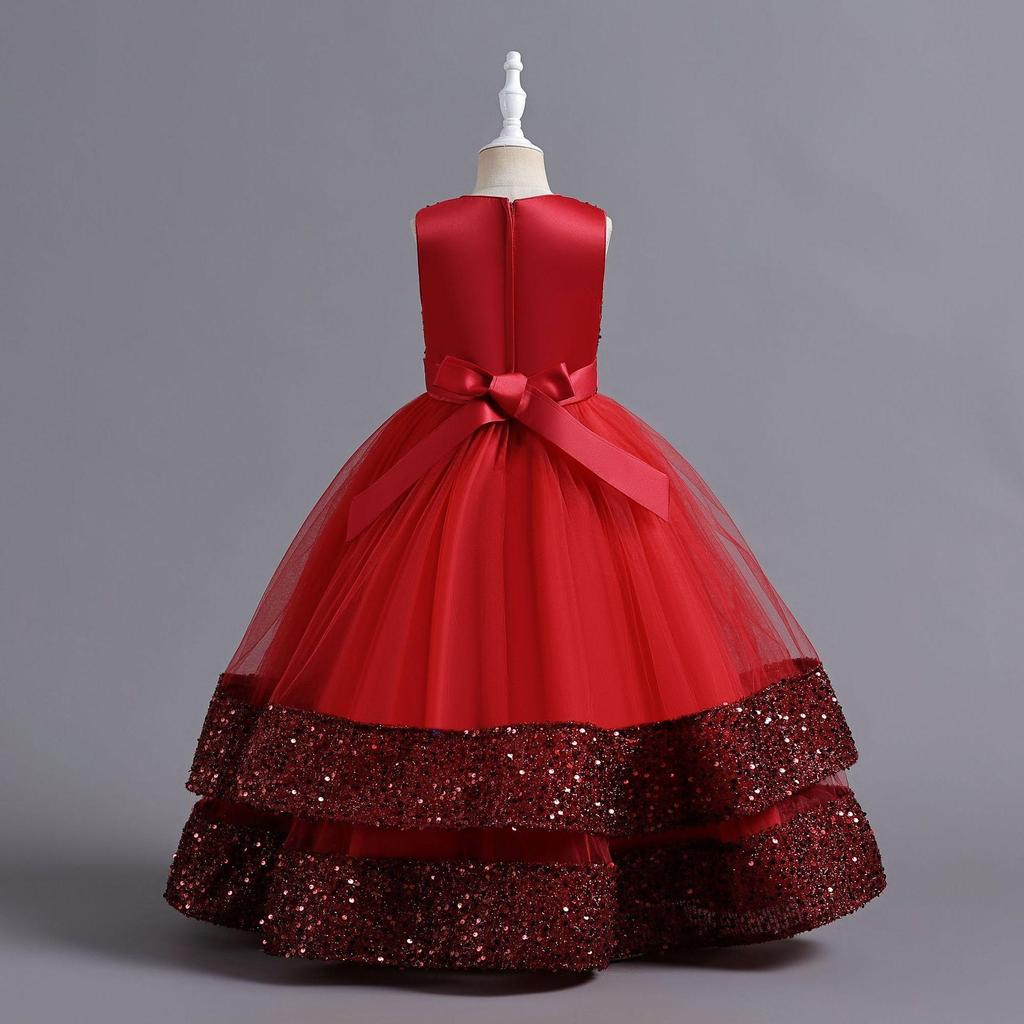 Beautiful Children Girls Evening Dress Kids Costume Pageant Lace Princess Dresses Flower Girls Dress Elegant Wedding Dress