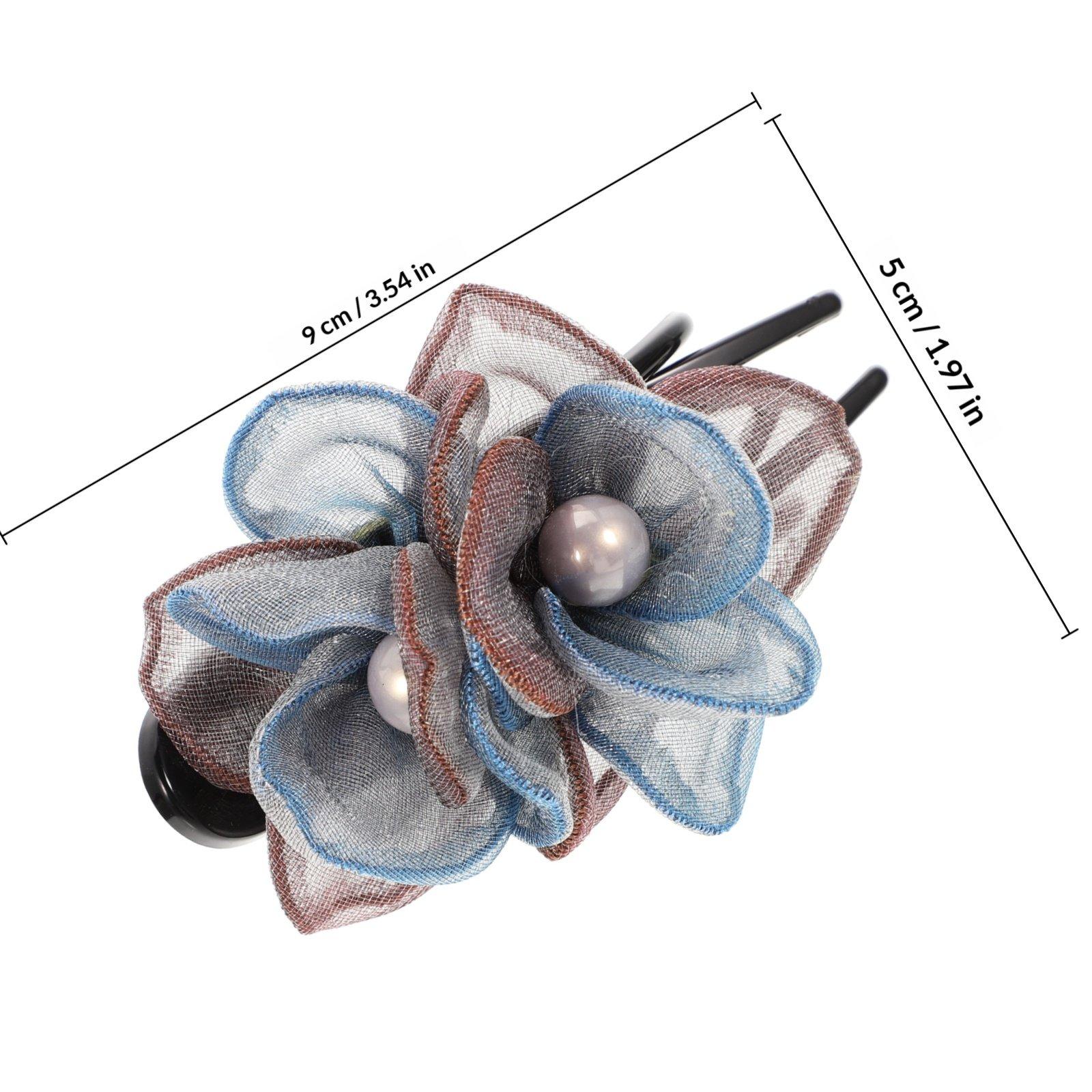 

Silk Yarn Flower Duckbilled Hair Clip for Thick Thin Hair Elegant Non-Slip Alligator Clip Daily Work Party Use Decorative Claw