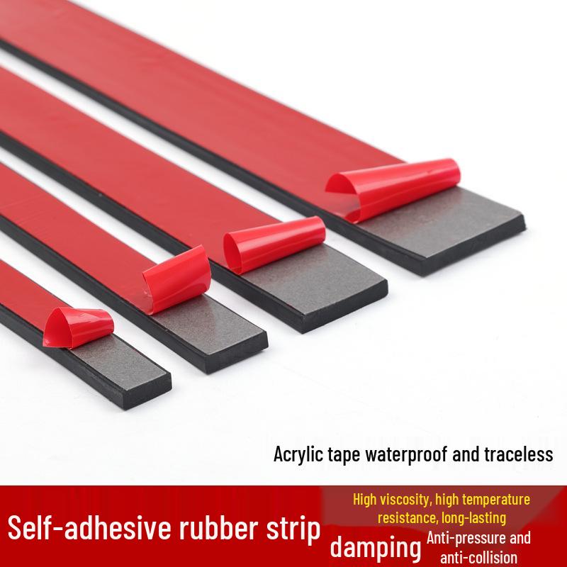 Self-Adhesive Double-Sided Anti-Slip Rubber Pad & Shock-Absorbing Buffer Strip for Glass Sealing