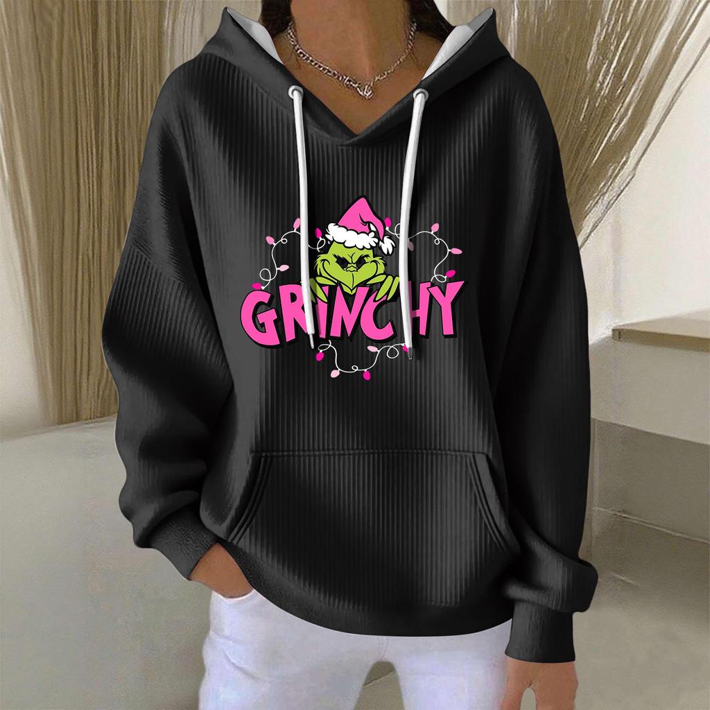 Women's Fashion Casual Christmas Angel Print Pullover Long-Sleeve Sweatshirt