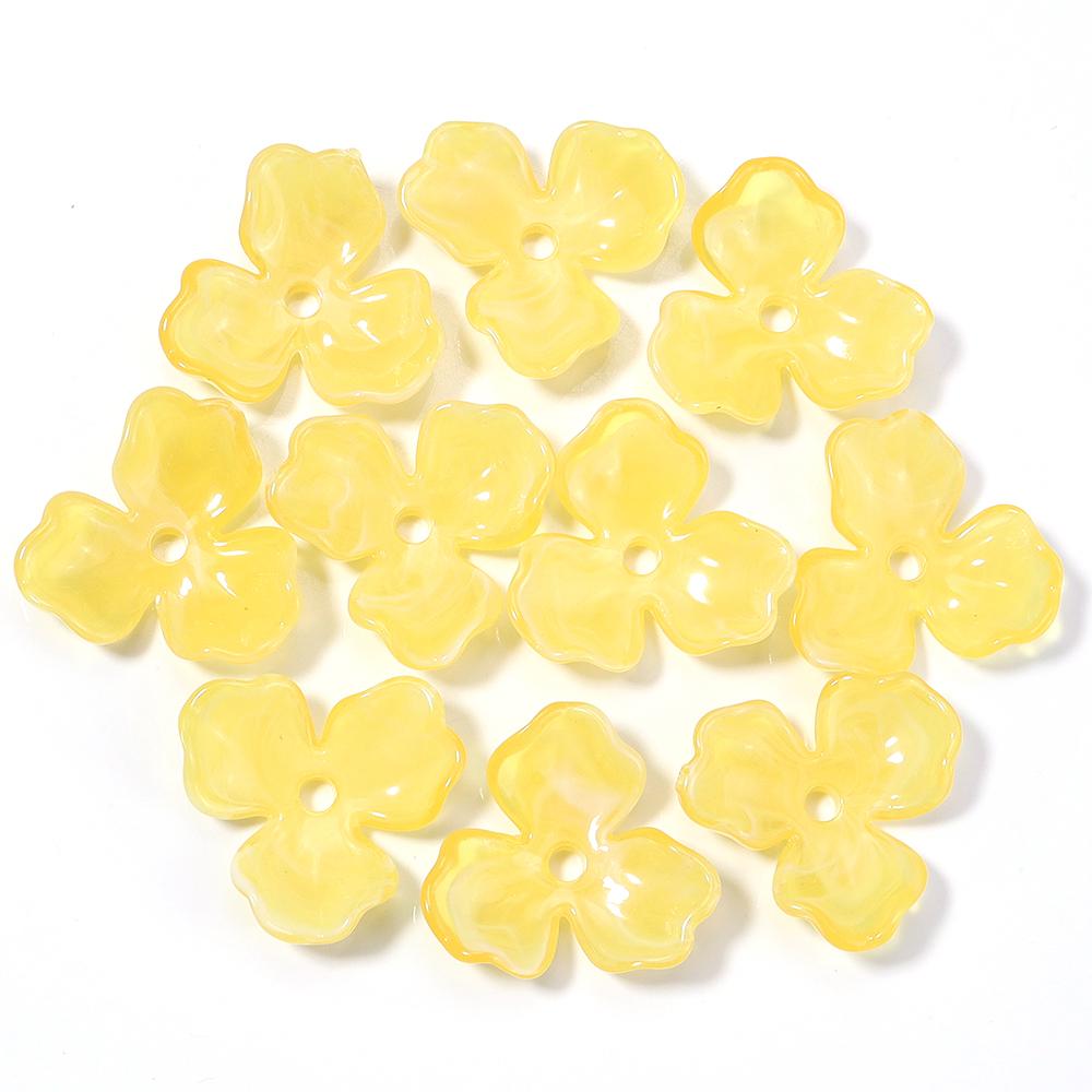 10pcs/lot Colorful Flower Acrylic Spacer Beads Three Petal Flower Loose Bead Caps For DIY Charms Earrings Necklace Accessories