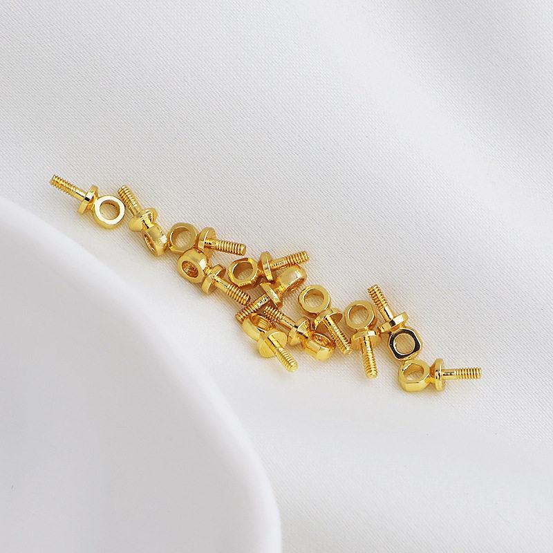 

14K Gold Plated Colorfast Sheep’s Eye Needle for 3mm Half-Hole Pearl DIY Tray Cap