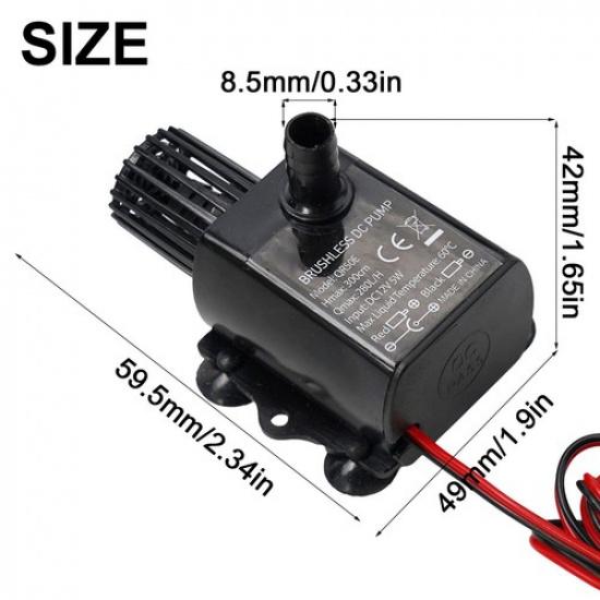 Black Cable Length150cm Brushless Pump Filter Submersible Water Pump 5W PC + ABS