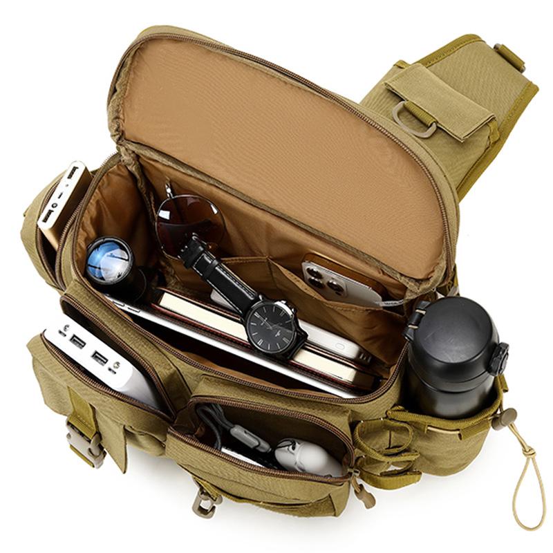 Large Capacity Tatical Waist Packs Men Chest Bag High Quality Men Crossbody Bags Bag For Fishing Tools Vintage Style Men Bag Sac