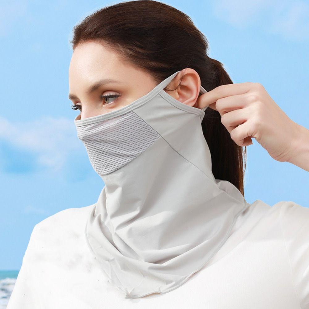 Summer Face Scarves Face Cover UV Protection Sunscreen Face Scarf Elastic Ice Silk Mask  Windproof