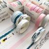 5pcs Basic Pattern Washi Tape Set Pink Green Color Dots Line Grid 10mm Adhesive Masking Tape Diary Album Stickers A6361
