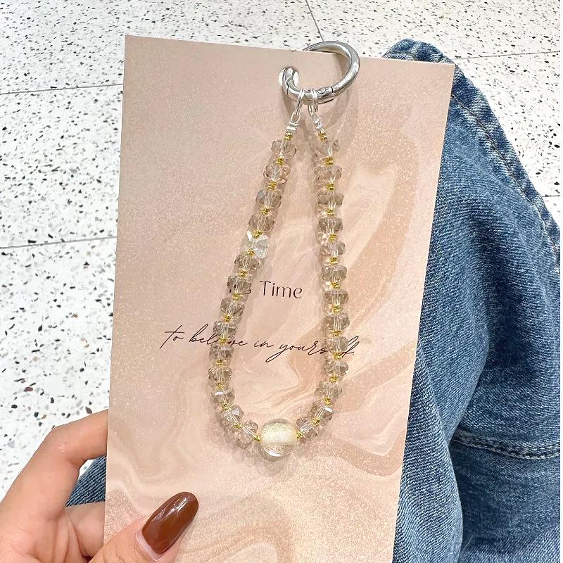 Элегантный хрустальный бисерный шнурок для телефона и подвеска-брелок