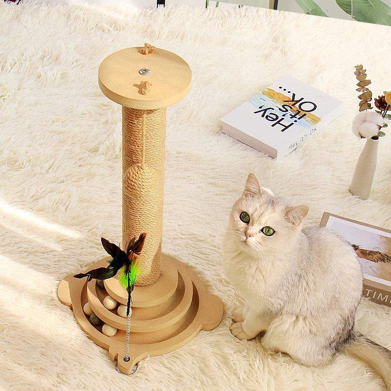 Sisal Cat Scratching Post: No Shedding, Vertical Board for Claw Sharpening and Cat Play.