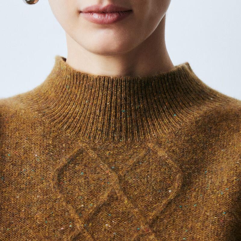 Palou Women's Winter Half-High Neck Cashmere Cable Knit Sweater