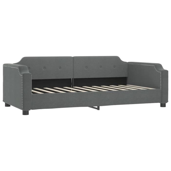 VidaXL Lit de repos gris foncé 100x200 cm tissu 354211