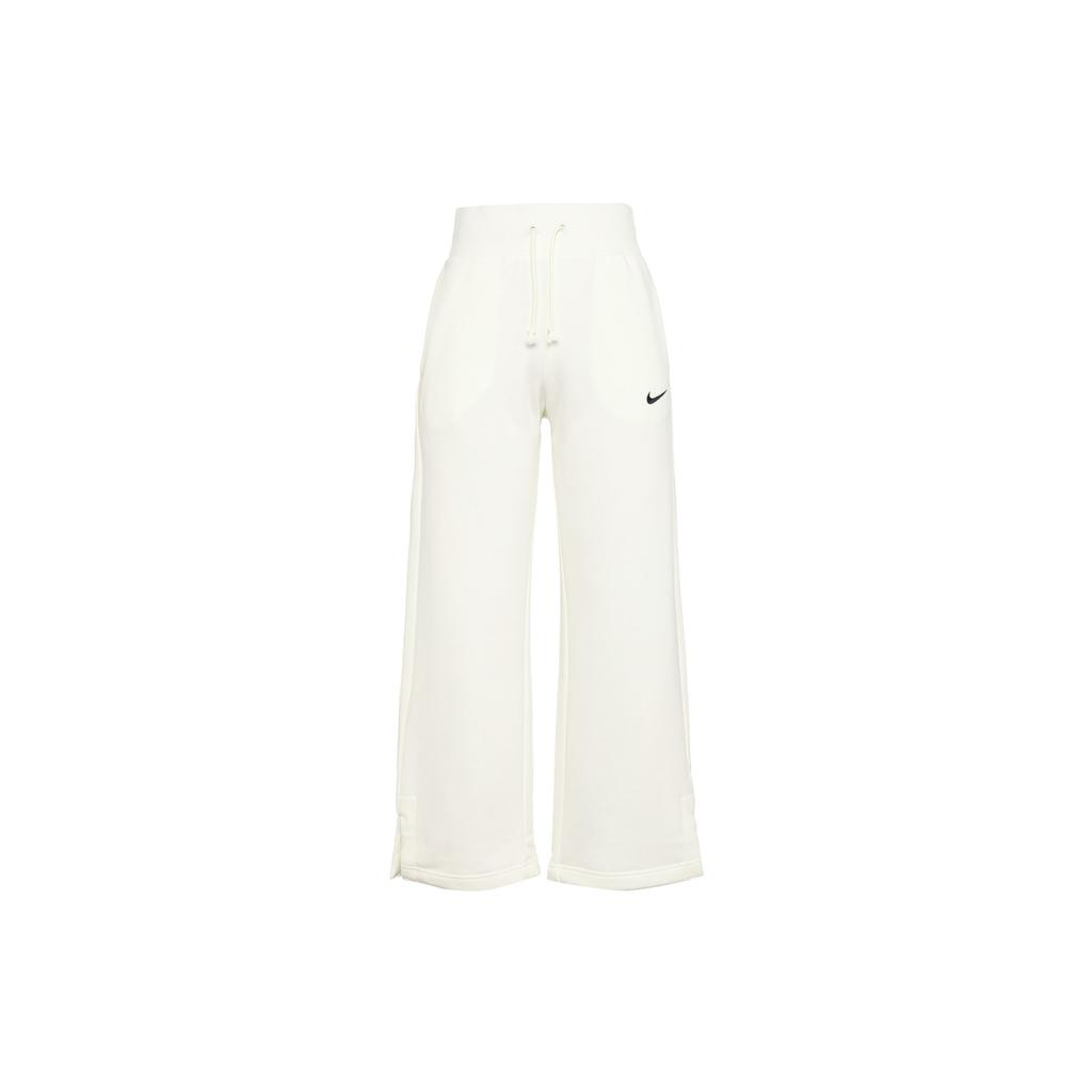 Nike Solid Color Logo Straight-Leg Casual Sport Pants Women Bottoms White DQ5616-133