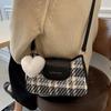 Damen Große Kapazität Ein-Schulter-Tasche Karomuster Umhängetasche Bürodamen Farbpassend Lässige Einkaufstasche