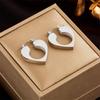 Gold Plated Heart Hoop Earrings Stainless Steel