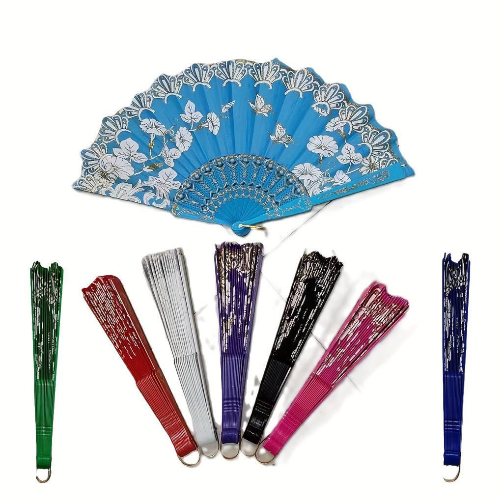 1 buc Evantai Pliabil de Mână Tradițional Chinezesc, Stil Oriental Vintage, Evantai Elegant cu Model Floral, pentru Nuntă, Dans, Fotografie, Accesoriu Qipao