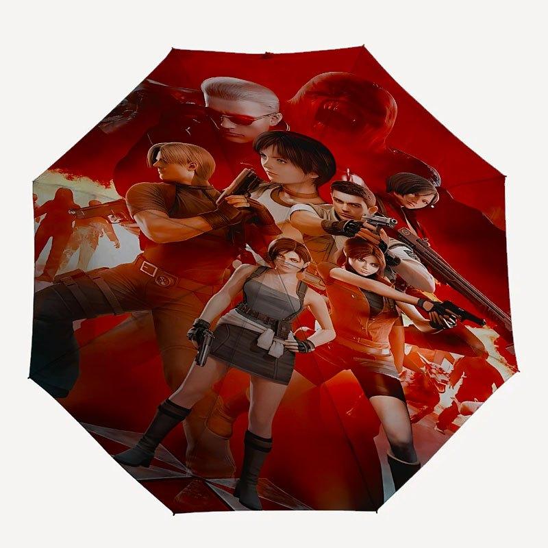 

1pc Resident Evil Automatic Opening/Closing Umbrella with Convenient Three-Fold Design, 8 Iron Ribs - for Outdoor Daily UseA06