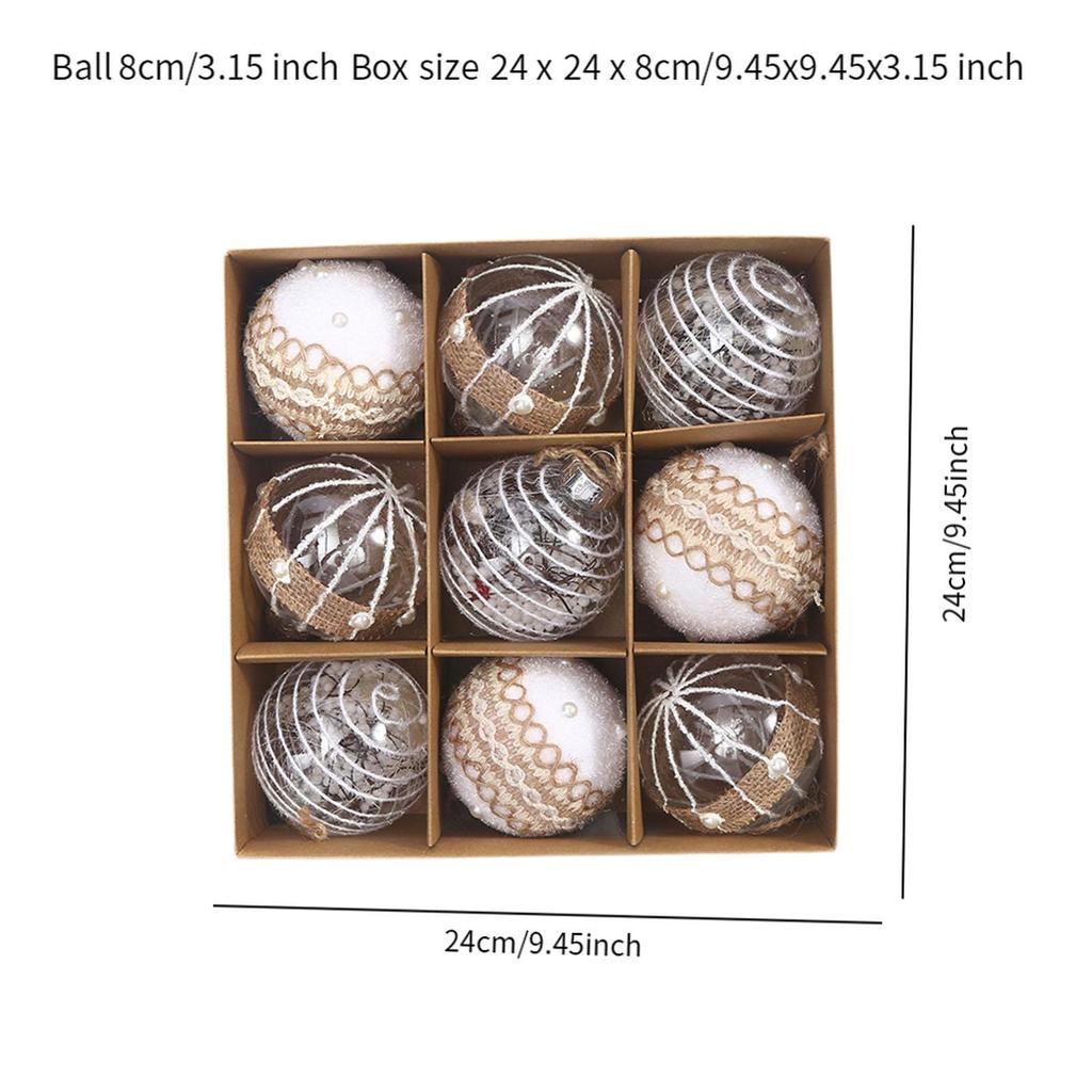 9Pcs Christmas Balls Ornaments New Year Holiday Xmas Tree Hanging Decoration
