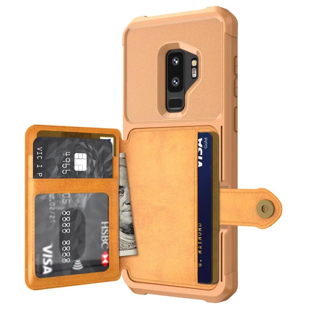 WEFOR PU Leather Case For Samsung Galaxy S9 S9 Plus Retro Flip Phone Cases For Samsung Galaxy Note 9 Card Holders Cover