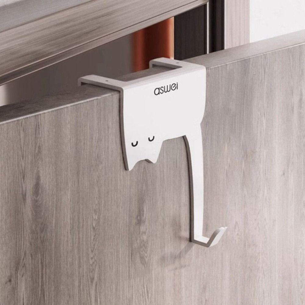 Iron Hanging Coat Storage Hanger Silver Door Back Hook Creative Cat Storage Hook
