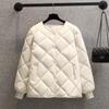 Women's Winter Short Lightweight Warm Coat Korean Style Diamond Pattern Casual Coat