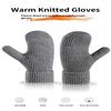 New Knitted Gloves Winter Double Layer Velvet Thickened Warm Cover Gloves Finger Gloves