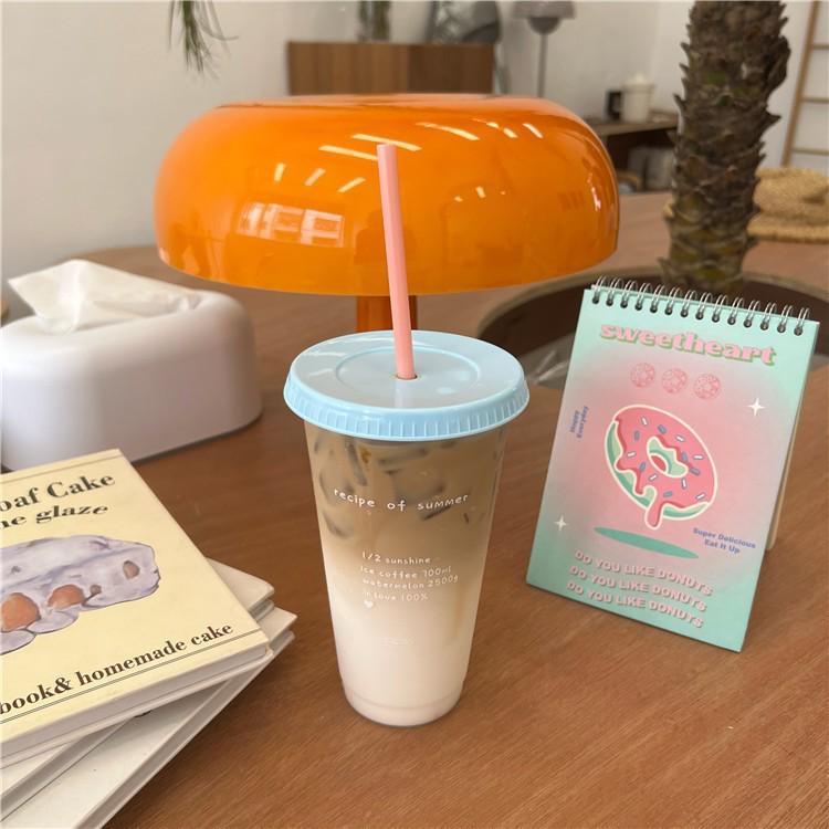 Large Capacity Summer Straw Cup for Girls - Perfect for Home, Travel, Milk Tea, Coffee, and Cold Drinks.