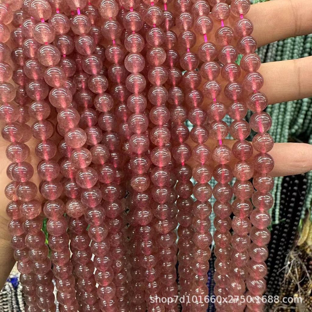 Natural Strawberry Quartz Round Loose Beads - Popular DIY Jewelry Accessories.