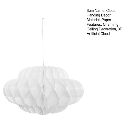 Cloud Hanging Honeycomb Decoration 3D Artificial Clouds Honeycomb Ornaments for Wedding Birthday Nursery Room Baby Shower Decor