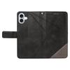 For iPhone 16 Plus Case Geometric Line Leathe Calf Texture Phone Cover