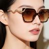 Fashion Square Frame Sunglasses With Metal Snake Temples For Men And Women UV400 Protections Large Lens Sun Glasses