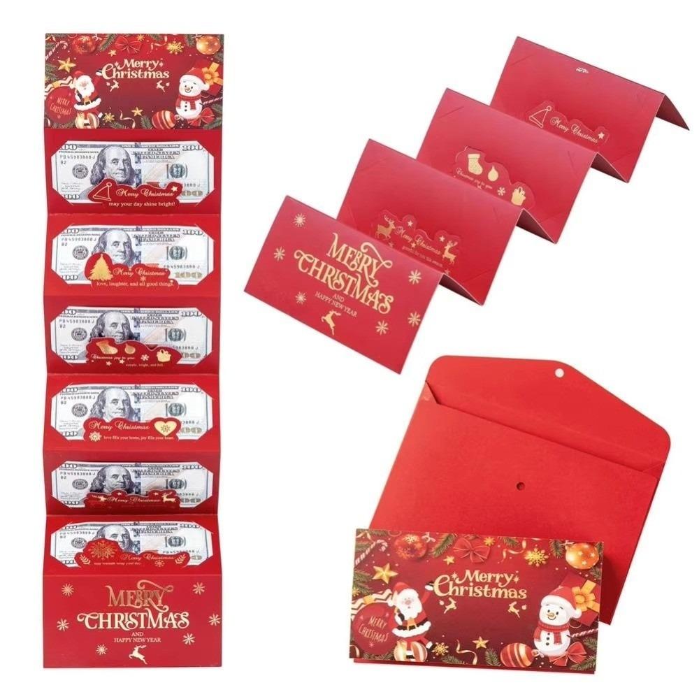 6 Slots Christmas Surprise Money Holder Snowman Christmas Red Envelop