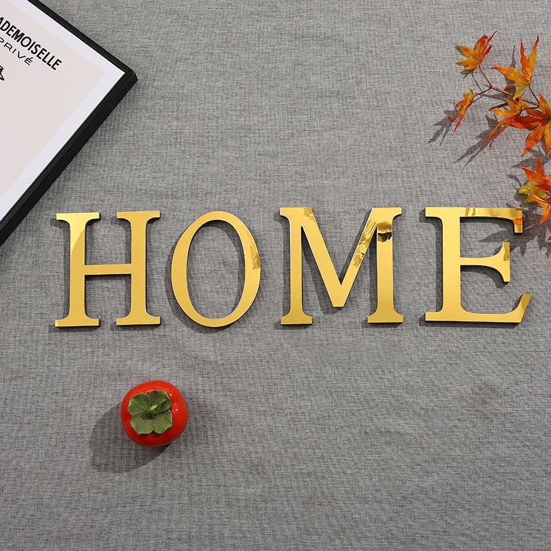 10cm Gold 26 English Letters DIY 3D Mirror Acrylic Wall Stickers, Home Retro Wall Art Decor For Party Wedding Christmas