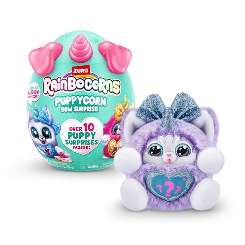 ZURU Rainbocorns Puppycorn Surprise Series 3 (Husky) Collectible Plush Toy, Surprise Egg Sticker Pack, Slime Dog Plush Toy, Suitable for Ages 3+, Girl