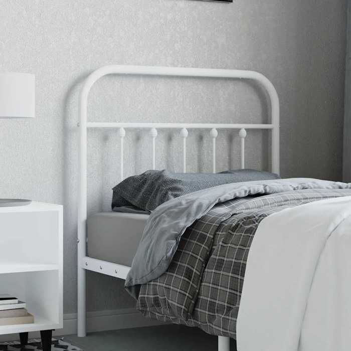 VidaXL White Metal Headboard 90 Cm 352655