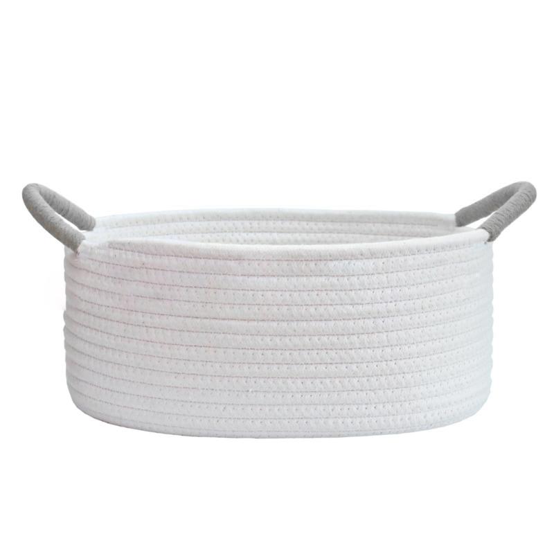 Multifunctional Cotton Rope Storage Basket for Bedroom Living Room or Nursery Desktop Sundries Organizer Snacks Holder