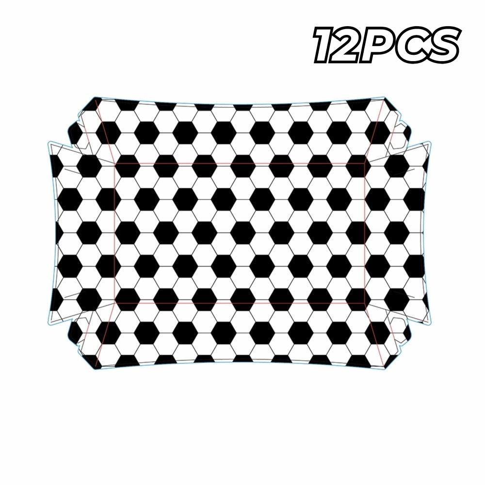 12Pcs Football Theme Paper Food Trays Paper Basketball Baseball Theme Snack Tray Multifunctional Disposable Tableware