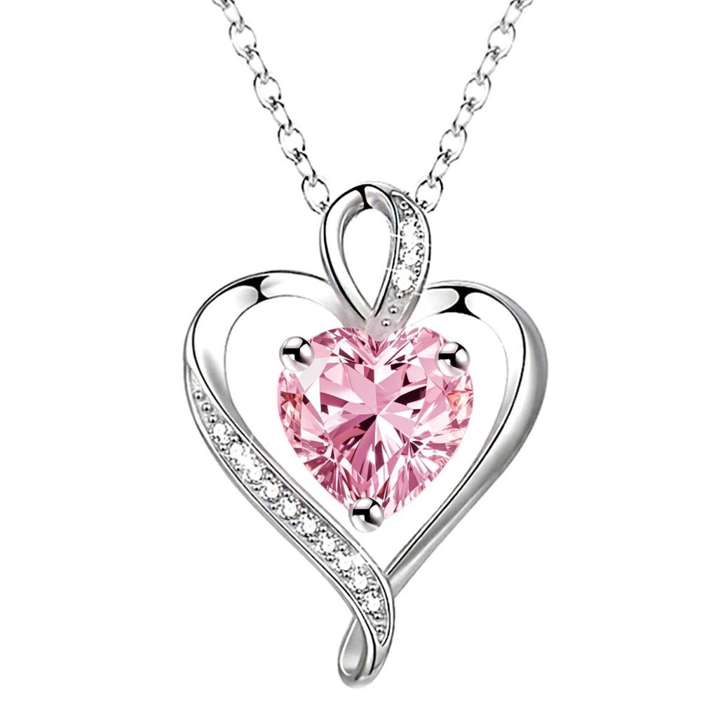 520 Valentine Gift For Women Zircon Heart Pendant Clavicle Chain Exquisite Love Necklace Jewelry