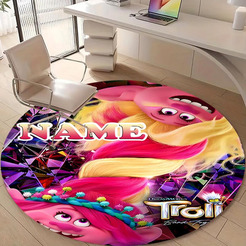 Personalized T-Trolls Round Chair Office Rug - Perfect for Mat, Office Chair & More - Ideal Gift for Birthdays and Holidays
