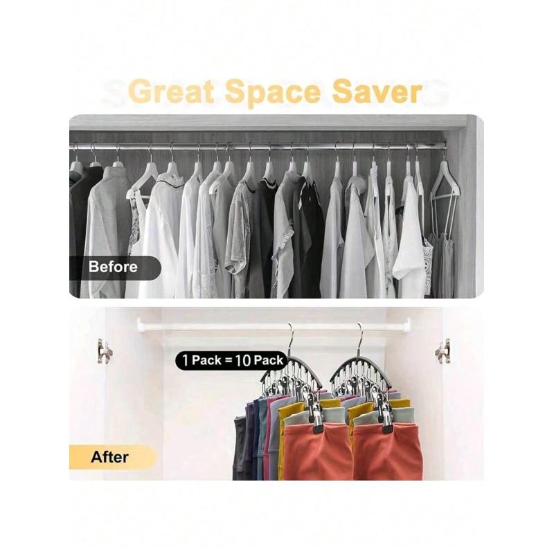 Clothes Hanger, Hanging Rack Space-Saving Curved Hanger For Yoga Pants And Leggings